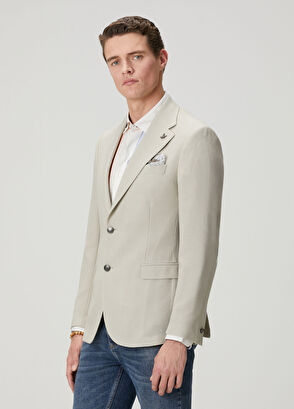 Beymen Club Stone Fine Wool Crepe Blazer - 5