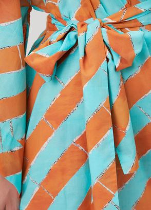 Nefes İstanbul Turkuaz Çizgili Kimono - 5