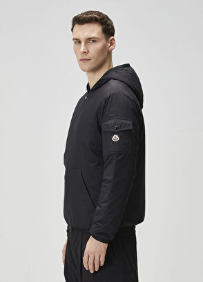 Siyah Kapüşonlu Mont - Görsel 4