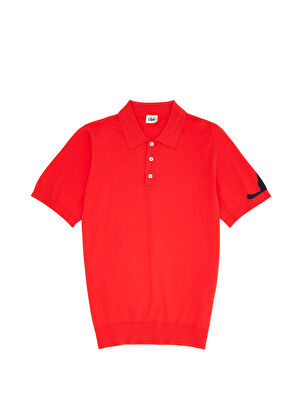 Beymen Club Kırmızı Polo Yaka Kaz Jakarlı Kısa Kollu Triko - 8