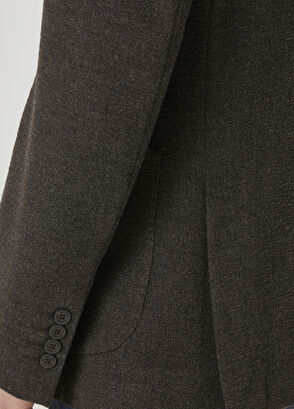 Beymen Club Kahverengi Crinkle Dokulu Yün Ceket - 7