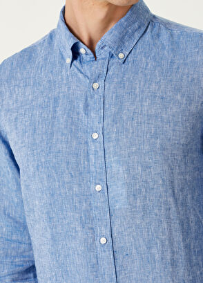 Michael Kors Mavi Keten Gömlek - 5