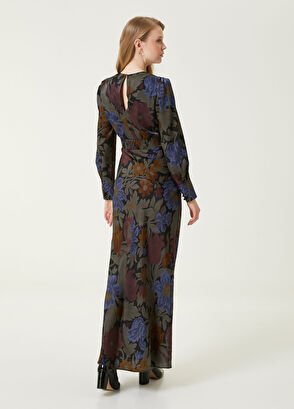 Beymen Club Haki Çiçekli Maksi Elbise - 6