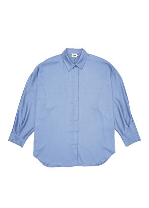 Beymen Club Mavi Dökümlü Yarasa Kol Twill Gömlek - 6