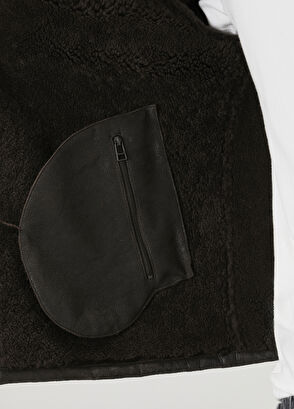 Beymen Club Kahverengi Yakası Shearling Detaylı Deri Mont - 10