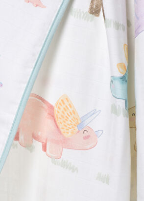 Casadora Baby Dino Organic Cotton Welt Double Sided Unisex Baby Muslin Blanket - 8