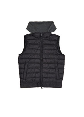 Beymen Club Essential Siyah Kapüşonlu İnce Dolgulu Yelek - 10