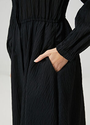 Beymen Club Siyah Nakışlı Gömlek Elbise - 8