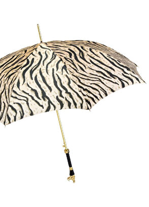 Pasotti Golden Crocodile Figure Patterned Unisex Umbrella - 8