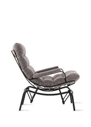 Sürton Yeke Antrasit Siyah Puflu Sallanır Tv Koltuğu - 4