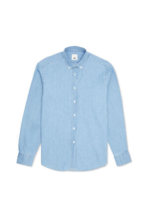 Comfort Fit Mavi Denim Gömlek Beymen Club Comfort Fit Mavi Denim Gömlek - 9