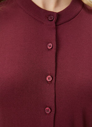 Beymen Club Bordo Kısa Kol İpek Hırka - 6