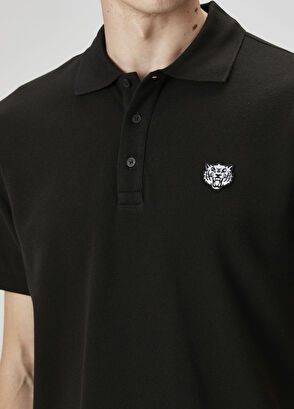 Siyah Polo Yaka T-shirt - Görsel 6
