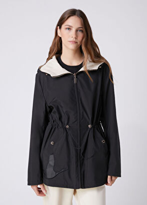 Beymen Club Black Ecru Reversible Hooded Coat - 5