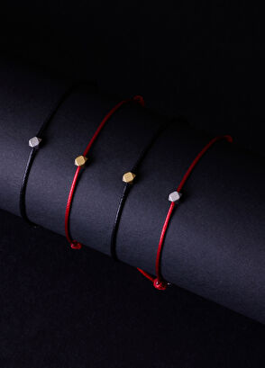 Kırmızı Altın Kaplama Çelik Erkek Şans Bilekliği - Görsel 6