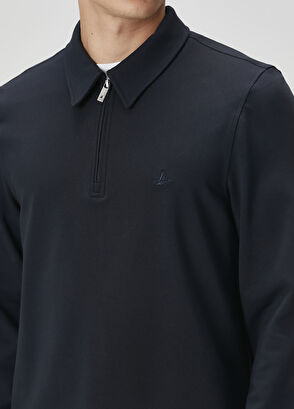 Beymen Club Comfort Fit Navy Blue Polo Sweatshirt - 6