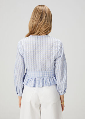 Beymen Club Açık Mavi Peplum Detaylı Gömlek - 5