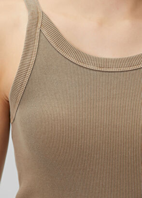 Beymen Club Dark Beige Ribbed Tank Top - 5