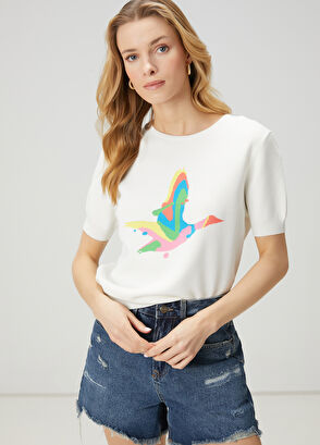 Beymen Club Off-White Logo Jacquard Sweater - 4