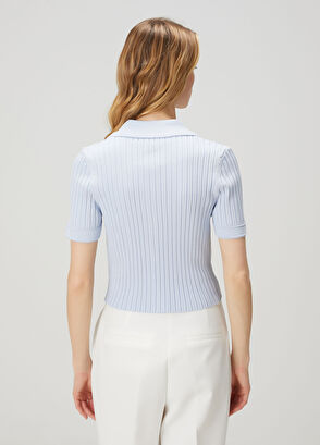 Beymen Club Light Blue Polo Sweater - 5