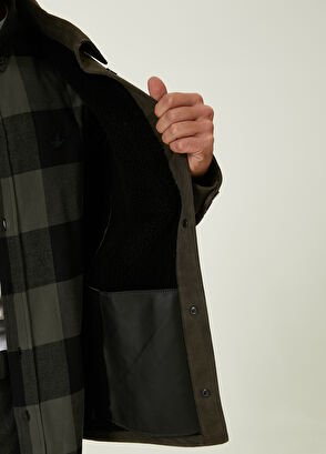 Beymen Club Khaki Shearling Detailed Suede Coat - 9