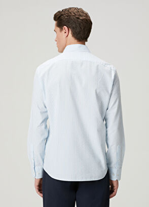 Beymen Club Comfort Fit Mavi Beyaz Çizgili Gömlek - 6