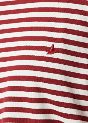 Beymen Club Burgundy White Striped Basic Sweatshirt - 6