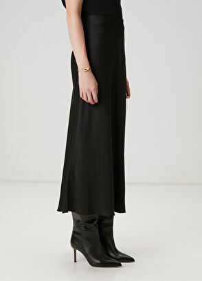 Beymen Club Black Midi Satin Evaze Skirt - 4