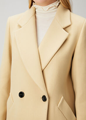 Beymen Club Açık Sarı Yün Palto - 6