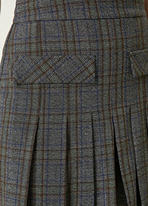 Beymen Club Antrasit Ekoseli Mini Şort Etek - 4