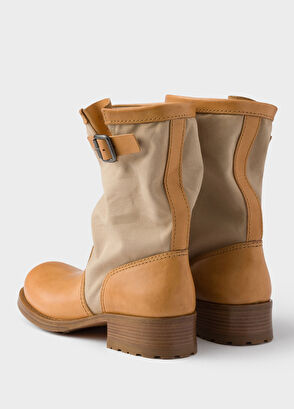 Nötr Deri ve Kanvas Kadın Bot - Görsel 6