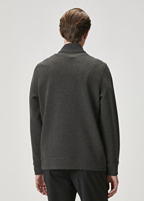 Beymen Club Antrasit Melanj Ottoman Dokulu Sweatshirt - 5