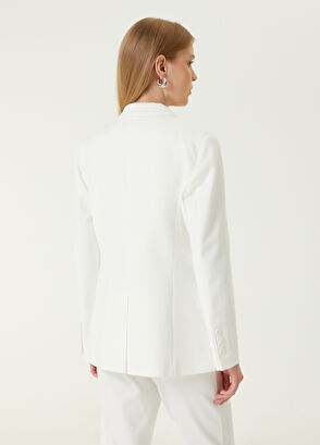 Beymen Club Off-White Butterfly Neck Sports Blazer - 6