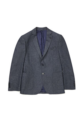 Beymen Club Slim Fit Indigo Yün Flanel Kaşe Ceket - 12