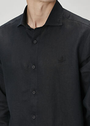 Beymen Club Siyah Keten Gömlek - 7