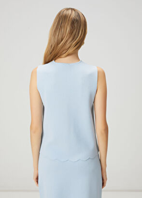 Beymen Club Knitwear Vest With Blue Hem Slices - 5