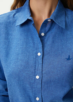 Beymen Club Kobalt Keten Gömlek - 5