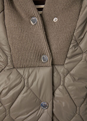 Beymen Club Gri Kapüşonlu Triko Garnili Mont - 6