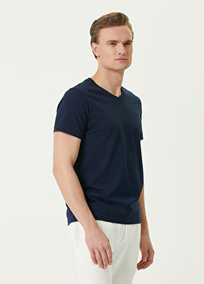 Beymen Club Lacivert V Yaka Basic T-shirt - 3