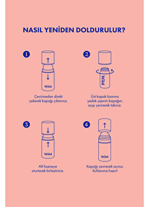 Wild Antiperspirant Roll On Coconut & Vanilla Refill Women's Deodorant Substitute 50 ml - 6