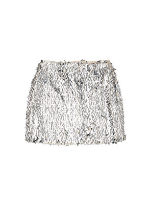 Beymen Club Silver Payetli Mini Abiye Etek - 8