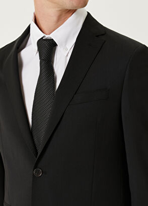 Beymen Club Drop 6 Siyah Klasik İnce Yün Takım Elbise - 6