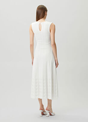 Join Us White Midi Knit Dress - 4