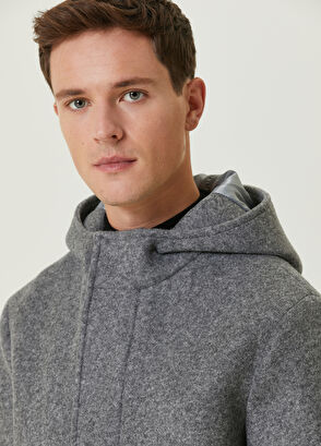 Beymen Club Grey Hooded Coat - 6