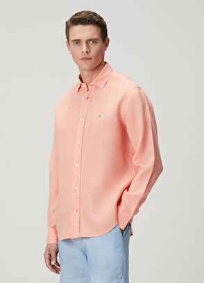 Beymen Club Comfort Fit Somon Keten Gömlek - 6