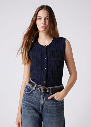 Beymen Club Navy Blue Knitted Wool Vest - 6