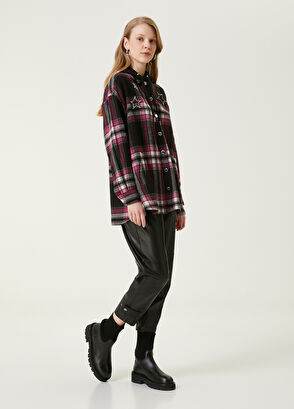 Beymen Club Pembe Siyah Ekoseli Dış Gömlek - 3