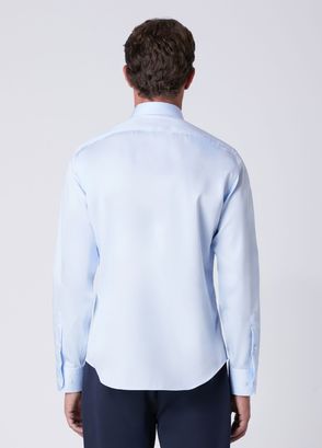 Beymen Club Slim Fit Açık Mavi Pamuk Saten Non-iron Gömlek - 6