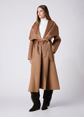 Beymen Club Camel Kuşaklı Yün Palto - 5