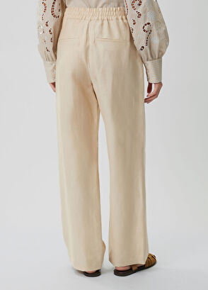 Beymen Club Beige Belted Linen Trousers - 4